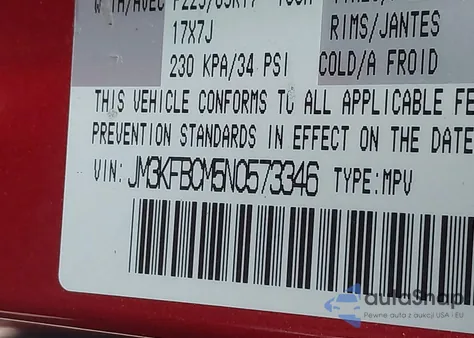 2022 Mazda Cx-5 2.5 S Preferred from USA, damaged, VIN JM3KFBCM5N0573346